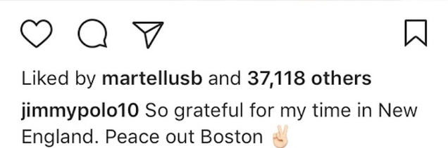 Illustration for article titled Jimmy Garoppolo Posts Goodbye To Patriots On Instagram, Although He Might Have Been Hacked